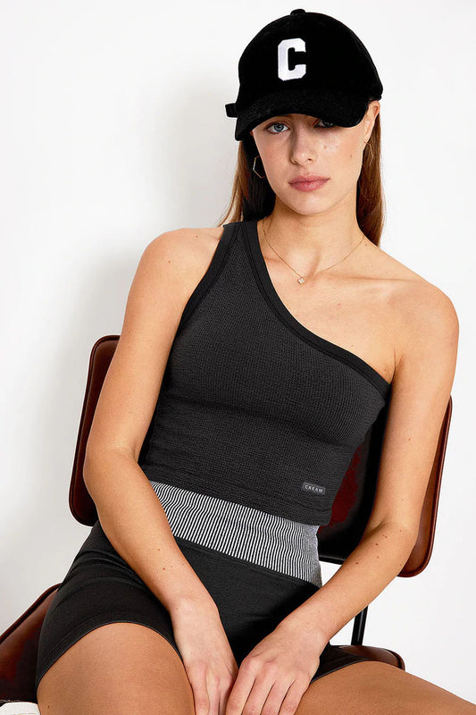 One-Shoulder Tank Top (with built-in Bra)